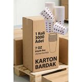 UltraMint 7 Oz Otomat Karton Bardak, 3000 Adet, Sızdırmaz, Büyük Boy, Kaliteli - Seçenek 1 - Açık Beyaz - Gri