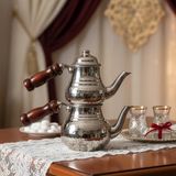 UltraMint Bakır Çaydanlık, Şık ve Dayanıklı, Klasik Tasarım, Mutfak Aksesuarı - Açık Beyaz - Gri - Seçenek 1
