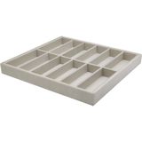 UltraMint Bej Renk Süet Kumaş 12 Bölmeli Gözlük Standı 36X38 cm - Ahşap - Bej