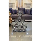 UltraMint Bohemia Kristal Titanyum Gümüş Kahve Yanı Su Bardağı 250 ml - Seçenek 1