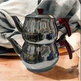UltraMint Büyük Boy Çeyrek Çaydanlık, Dayanıklı ve Şık Tasarım - Açık Gri - Seçenek 1