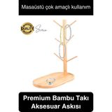 UltraMint Büyük Geniş Bambu Takı ve Mutfak Organizer Rafı - Altın