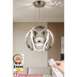 UltraMint Büyük Renkli Kumandalı LED Avize, Salon ve Oturma Odası Için Şık Tasarım - Seçenek 1 - Altın - Gümüş - Bakır