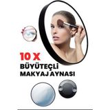UltraMint Büyüteçli Vantuzlu Çukur 10X Makyaj Aynası, Pratik ve Şık Tasarım - Ahşap