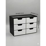 UltraMint Çekmeceli Hobi ve Aksesuar Kutusu, 6 Bölmeli Organizatör (18X13X9 Cm) - Ahşap