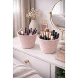 UltraMint Çiftli Makyaj ve Göz Kalemi Düzenleyici Organizer, 13X13 Cm, Şık Tasarım - Ahşap - Bej