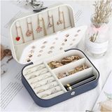 UltraMint Dikdörtgen Takı Kutusu, 3 Bölmeli, Yüzük, Küpe, Kolye, Seyahat Organizer - Amber