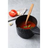 UltraMint Döküm Granit Sosluk ve Sütlük Cezve 14 Cm, Dayanıklı ve Şık Tasarım - Seçenek 1 - Ahşap