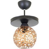 UltraMint El Işçiliği Selçuklu Top Motif Yıldız Ferforje Plafonyer Avize - Seçenek 1 - Altın