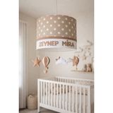 UltraMint El Yapımı Kahverengi Yıldızlı Bebek Odası Avizesi 30X20 cm - Seçenek 1 - Ahşap - Bej