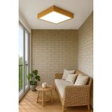 UltraMint Enerji Tasarruflu Ahşap Bambu Çerçeveli LED Panel 30X30 cm Gün Işığı - Seçenek 1 - Açık Beyaz - Gri