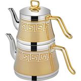 UltraMint Gold Dekorlu Çaydanlık, Şık ve Dayanıklı Küçük Boy, Mutfak Şıklığı - Altın - Seçenek 1