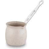 UltraMint Granita Cezve 2 Fincan A1239-2, Şık ve Kullanışlı Kahve Aksesuarı - Seçenek 1 - Açık Beyaz - Gri