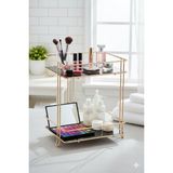 UltraMint Iki Katlı Kare Çok Amaçlı Banyo ve Kozmetik Organizer Gold - Altın