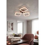UltraMint Kare Kristal LED Avize 3 Renk Krom Kumandalı, Salon, Mutfak, Antre Için - Seçenek 1 - Altın - Gümüş - Bakır