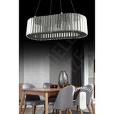 UltraMint Kare Oval Yemek Masası 4'lü Set ve Modern Taşlı Lüx Avize - Seçenek 1 - Ahşap