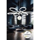 UltraMint Krom 3 Renk LED Çiçek Avize, Kumandalı, Şık ve Modern Tasarım - Seçenek 1 - Ahşap - Bej - Siyah