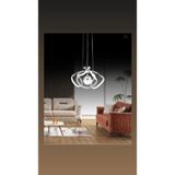 UltraMint Krom Sarkıt LED Avize, Modern Tasarım, 3 Renk Işık, Salon ve Mutfak Aydınlatması - Seçenek 1 - Altın - Gümüş - Bakır