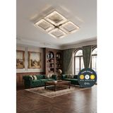 UltraMint Kumandalı Kristal Kare LED Avize, 4'lü, Çok Renkli, Modern ve Şık Tasarım - Seçenek 1 - Altın - Gümüş - Bakır