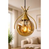 UltraMint Luce Kınalı Tekli Antik Bal Glop Camlı Modern Sarkıt Avize - Seçenek 1 - Altın
