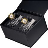 UltraMint Lüks Kristal Viski Bardak Seti, Pullu Poker Çipli Fişi, 355CC, 2’li Set - Seçenek 1