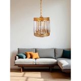 UltraMint Luna Tekli Avize, Gold Metal ve Tabut Kristal Taşlı Modern Tasarım - Seçenek 1 - Altın