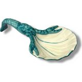 UltraMint Mavi Istakoz Seramik Kaşıklık 26 cm - Şık ve Kullanışlı Tasarım - Ahşap - Bej