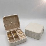 UltraMint Mini Takı Organizer Krem, Seyahat Tipi Bölmeli Saklama Kutusu