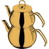 UltraMint Mini Titanyum Gold Çaydanlık Takımı, Şık ve Dayanıklı Set - Altın - Seçenek 1