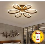 UltraMint Minimalist Papatya LED Tavan Lambası, Renkli Işık, Modern Aydınlatma, 50CM - Seçenek 1 - Ahşap