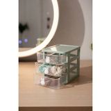 UltraMint Mint Yeşili 3 Katlı Tavşan Figürlü Masaüstü Düzenleyici Organizer - Ahşap
