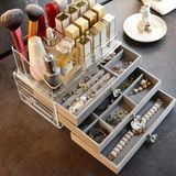 UltraMint Modern 3 Çekmeceli Büyük Boy Takı Kutusu Organizer (Gri) - Antrasit