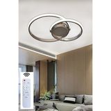 UltraMint Modern 3 Renk Kumandalı Krom Kasa LED Avize, Dolunay Tasarımı - Seçenek 1 - Antrasit