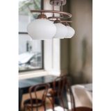 UltraMint Modern 3’lü Avize, Kahverengi ve Beyaz Cam Detaylar, Salon, Mutfak, Yatak Oda Için - Seçenek 1 - Ahşap - Ceviz
