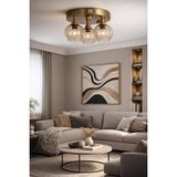 UltraMint Modern 3'lü Camlı Gold Avize, Şık ve Zarif Aydınlatma Seçeneği - Seçenek 1 - Altın