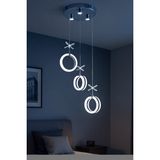 UltraMint Modern 3'lü LED Avize, Krom Kristal Görünüm, Beyaz Işık, Enerji Tasarrufu - Seçenek 1 - Antrasit