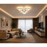 UltraMint Modern 3'lü Renkli Ledli Bulut Tasarımlı Avize - Seçenek 1 - Ahşap - Bej - Siyah