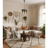 UltraMint Modern 3'lü Yuvarlak Kasa Bal Renk Camlı Avize, Şık ve Aydınlatıcı Tasarım - Seçenek 1 - Antrasit