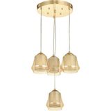 UltraMint Modern 4'lü Bal+Beyaz Çift Camlı Sarkıt Avize, Gold Kaplama - Seçenek 1 - Altın