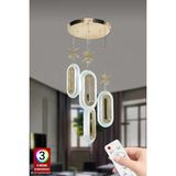 UltraMint Modern 4'lü Elips LED Avize, Renkli Kumandalı ve Gold Kaplama Tasarımı - Seçenek 1 - Altın