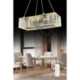 UltraMint Modern 4'lü Gold Kare Yemek Masası ve Taşlı Lüx Avize Takımı - Seçenek 1 - Açık Beyaz - Gri
