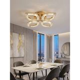 UltraMint Modern 4'lü LED Kristal Avize, Salon, Mutfak, Yatak ve Çocuk Odası Için - Seçenek 1 - Altın
