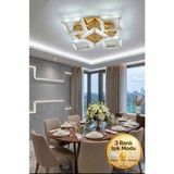 UltraMint Modern 5" Kare Model Gold LED Avize, Salon, Mutfak, Yatak Odası Için - Seçenek 1 - Altın
