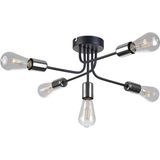 UltraMint Modern 5'li Avize, Salon, Mutfak ve Yatak Odası Için Şık Siyah ve Gri Tasarım - Seçenek 1 - Ahşap