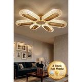 UltraMint Modern 6" Elips Gold LED Avize, Çok Renkli, Şık ve Şık Tavan Aydınlatması - Seçenek 1 - Altın