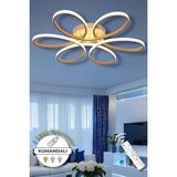 UltraMint Modern 60CM Eskitme Kumandalı Renkli Plafonyer LED Avize - Seçenek 1 - Açık Beyaz - Gri