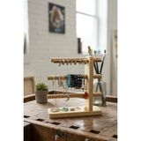 UltraMint Modern Ahşap Takı Düzenleyici, 4 Kollu Şık Organizer - Ahşap - Ceviz