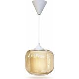 UltraMint Modern Amber Cam Sarkıt Avize, Dekoratif ve Şık Mutfak ile Salon Aydınlatması - Seçenek 1 - Ahşap - Bej