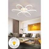 UltraMint Modern Beyaz 60 cm Plafonyer, 3 Renk LED Işık, Şık ve Şık Tasarım - Seçenek 1 - Ahşap - Bej - Siyah
