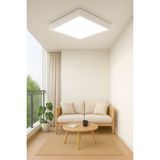 UltraMint Modern Beyaz Ahşap Çerçeveli LED Panel Aydınlatma 30X30 cm - Seçenek 1 - Ahşap - Bej - Siyah